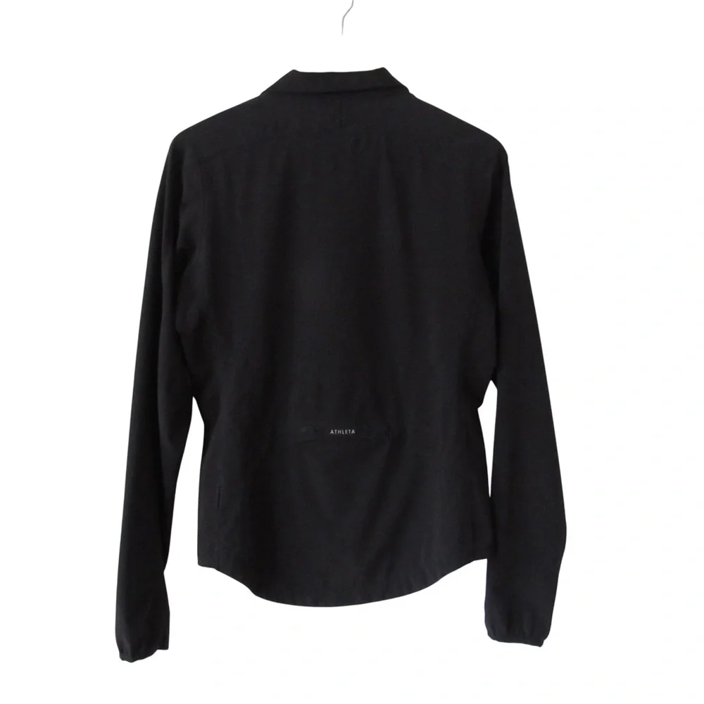 Athleta Run With It Black Jacket XS Athletic Running Stretch Pockets Thumbholes - Picture 2 of 10